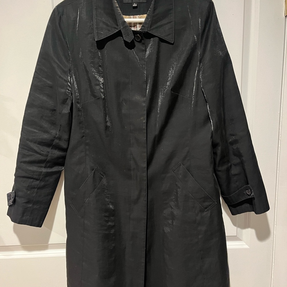 Gallery Black Trench Coat Classic Tailored Design